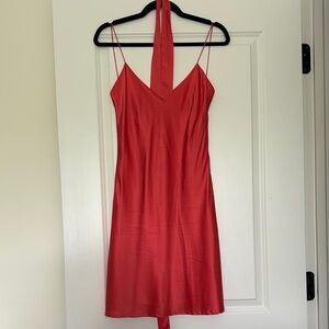 Hansen & Gratel Red Sleeveless Halter Slip Dress